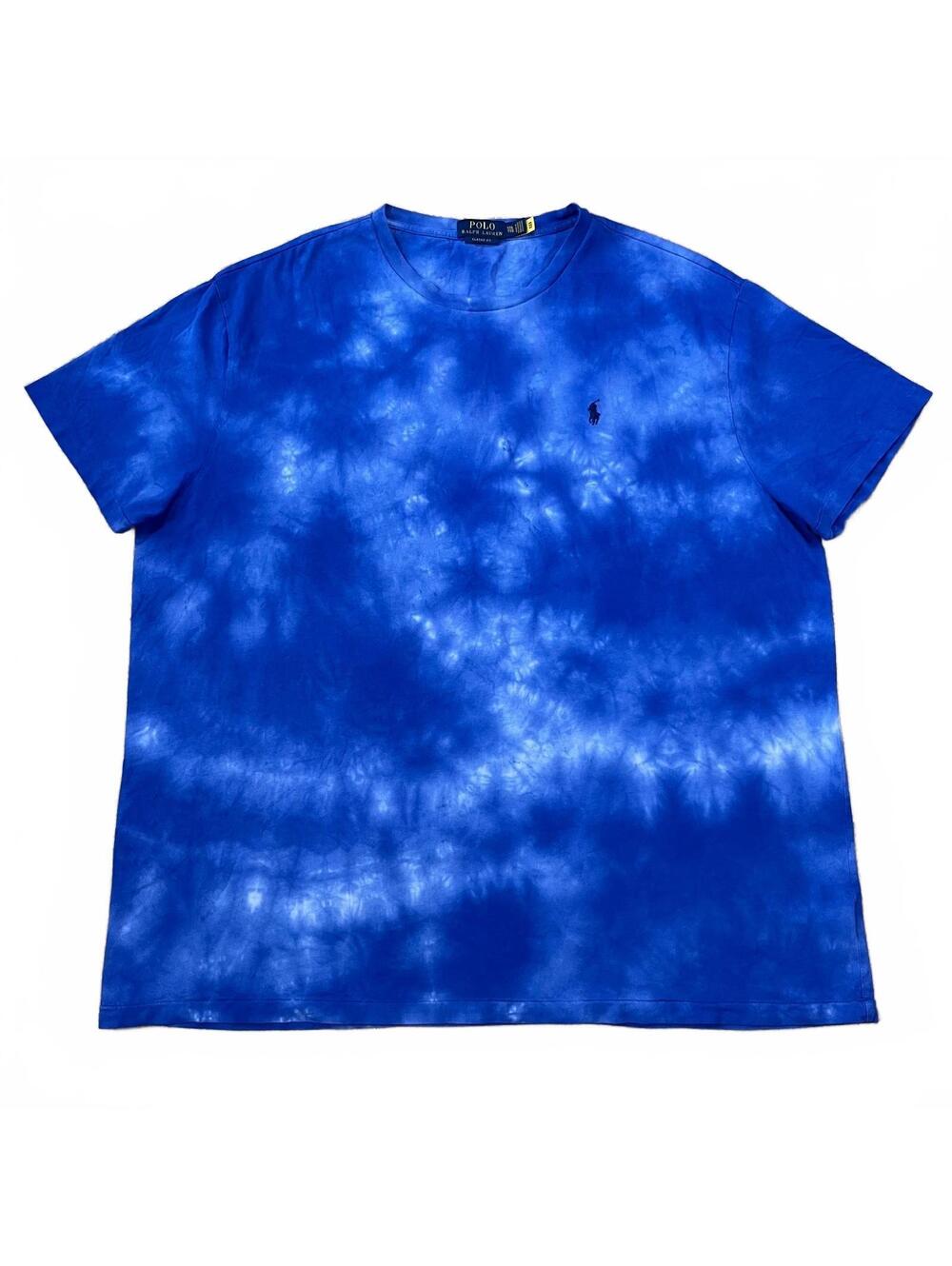 Polo Ralph Lauren Mens Blue Tie Dye T Shirt Size 2XL